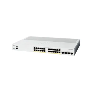 Cisco Catalyst C1300-24P-4G POE Managed Switch with 24 GE ports, PoE support, and 4x1GE SFP uplinks for reliable business networking.