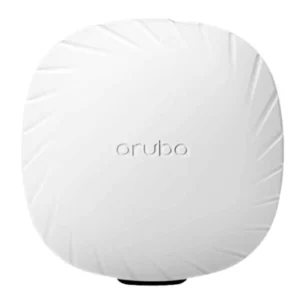 HPE Aruba 503 (RW1) Wi-Fi 6 Access Point mounted on a wall in an office.