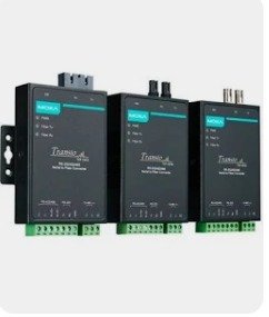 Moxa TCF-142-S-SC serial-to-fiber converter for RS-232/422/485 to single-mode SC in industrial environments