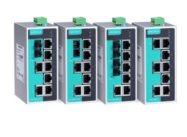 Moxa EDS-208A 8-port unmanaged Ethernet switch for reliable industrial networking in harsh environments
